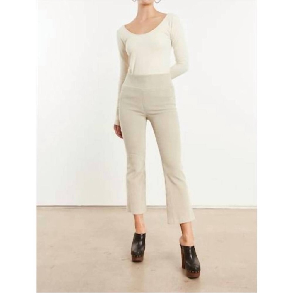 SPRWMN Corduroy Crop Flare Pull On Pant Small